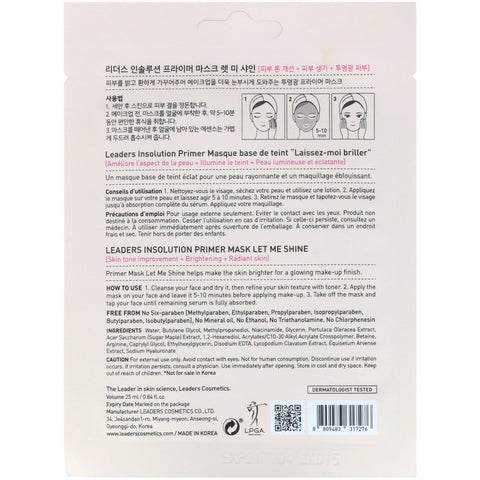 Ledere, Primer Mask, Let Me Shine, 1 ark, 0,84 fl oz (25 ml)