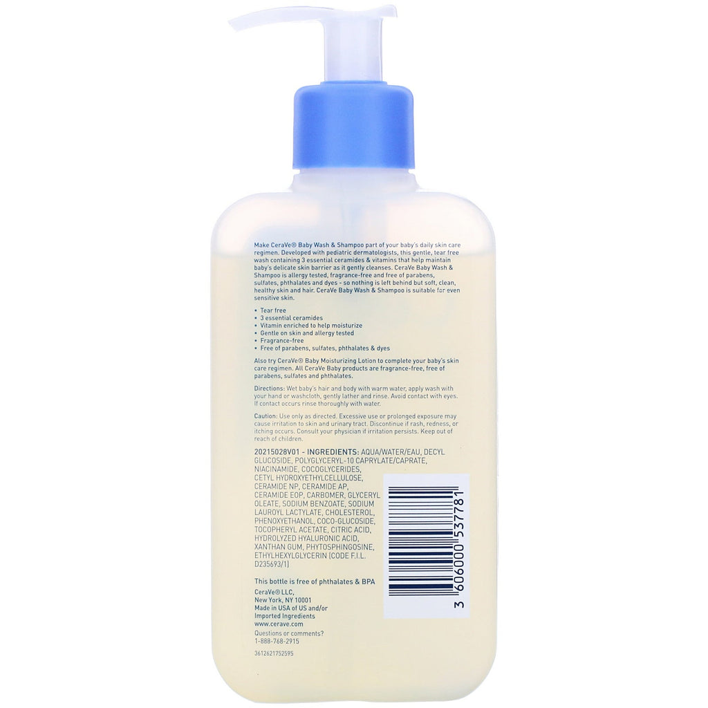CeraVe, Baby Wash &amp; Shampoo, 8 fl oz (237 ml)
