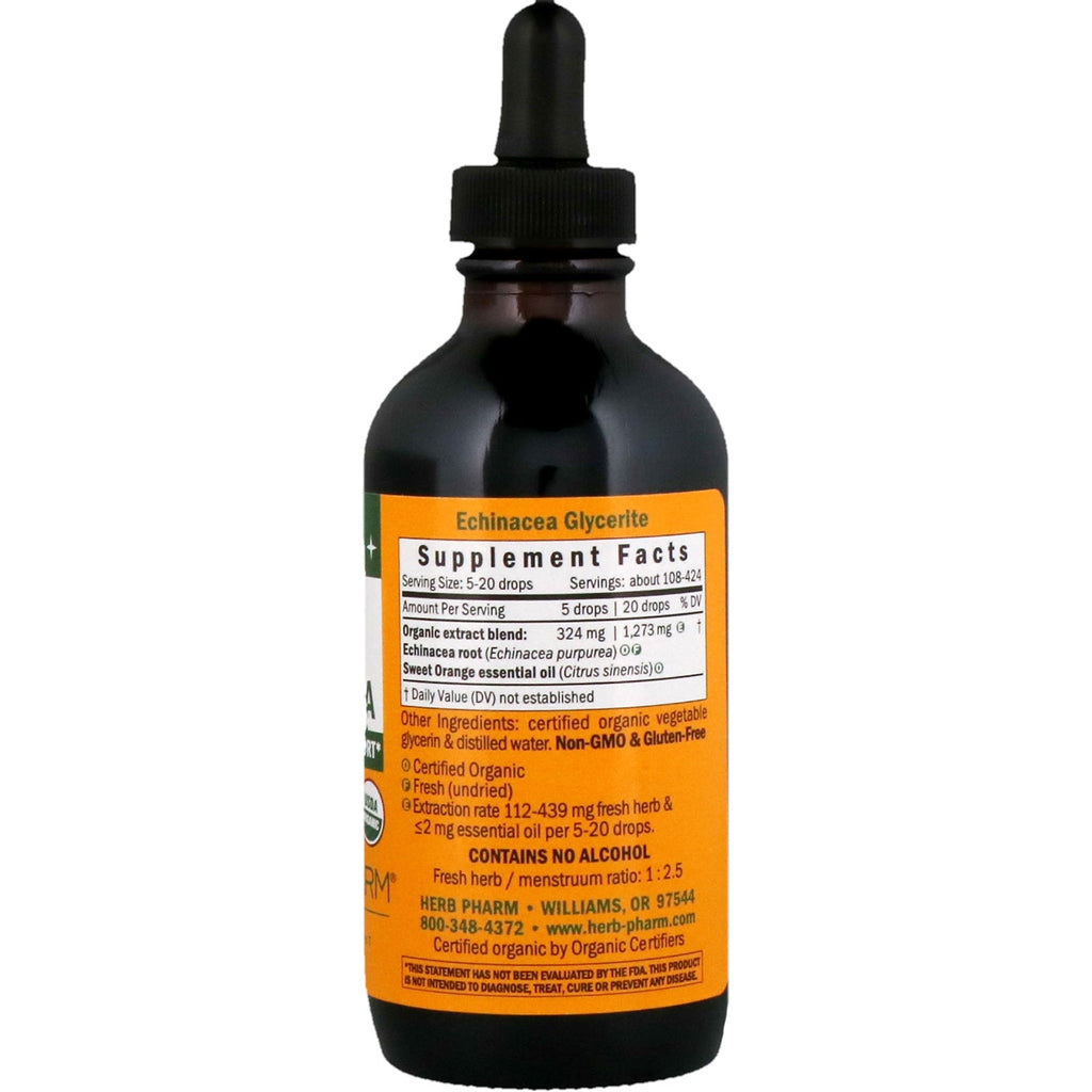 Herb Pharm, Kids Echinacea, alkoholfri, appelsinsmag, 4 fl oz (120 ml)