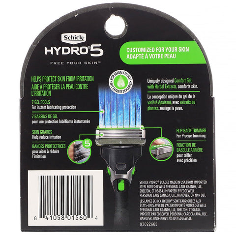 Schick, Hydro Sense, Sensitive, 4 patroner