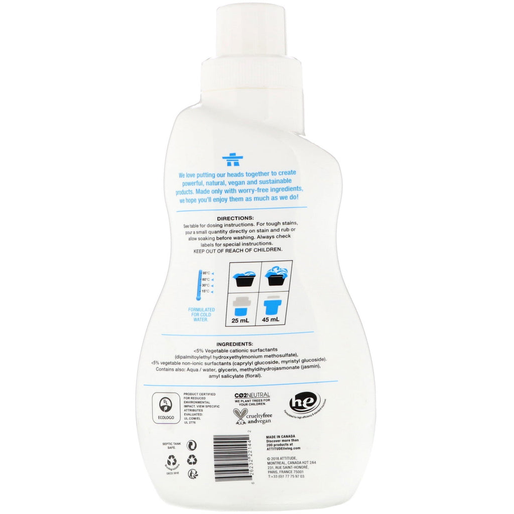 ATTITUDE, skyllemiddel, 40 læs, vilde blomster, 33,8 fl oz (1 l)