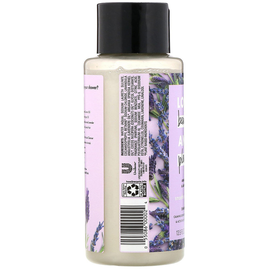 Elsker skønhed og planet, glat og fredfyldt shampoo, arganolie og lavendel, 13,5 fl oz (400 ml)