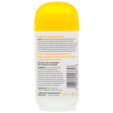 Crystal Body Deodorant, Invisible Solid Deodorant, Kamille & grøn te, 2,5 oz (70 g)