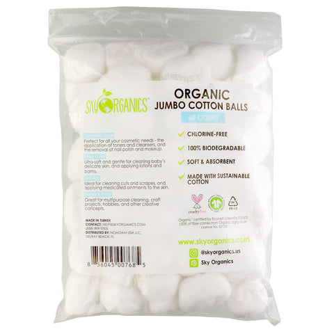 Sky s, Jumbo bomuldskugler, 60 Count