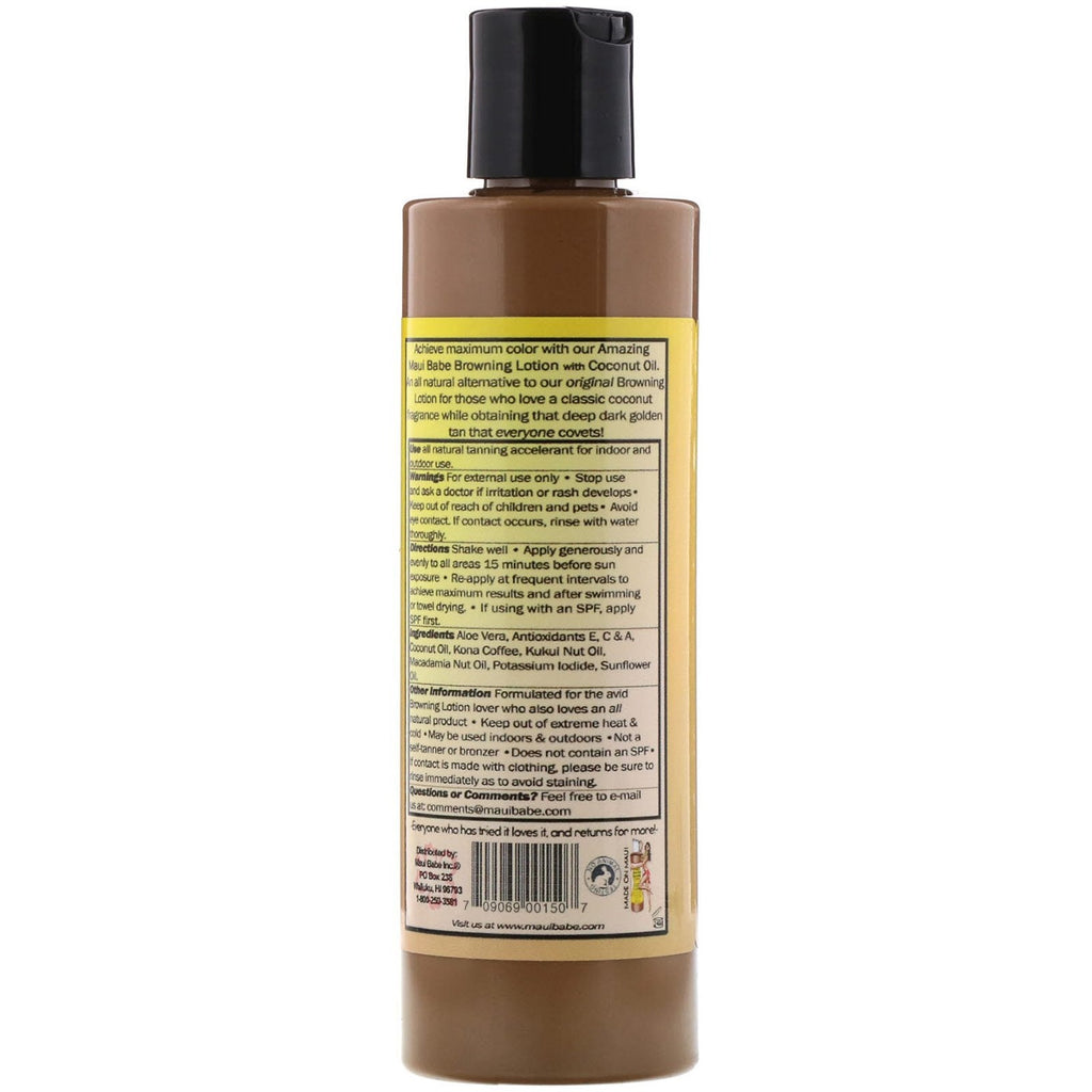 Maui Babe, Amazing Browning Lotion med kokosolie, 8 fl oz (236 ml)