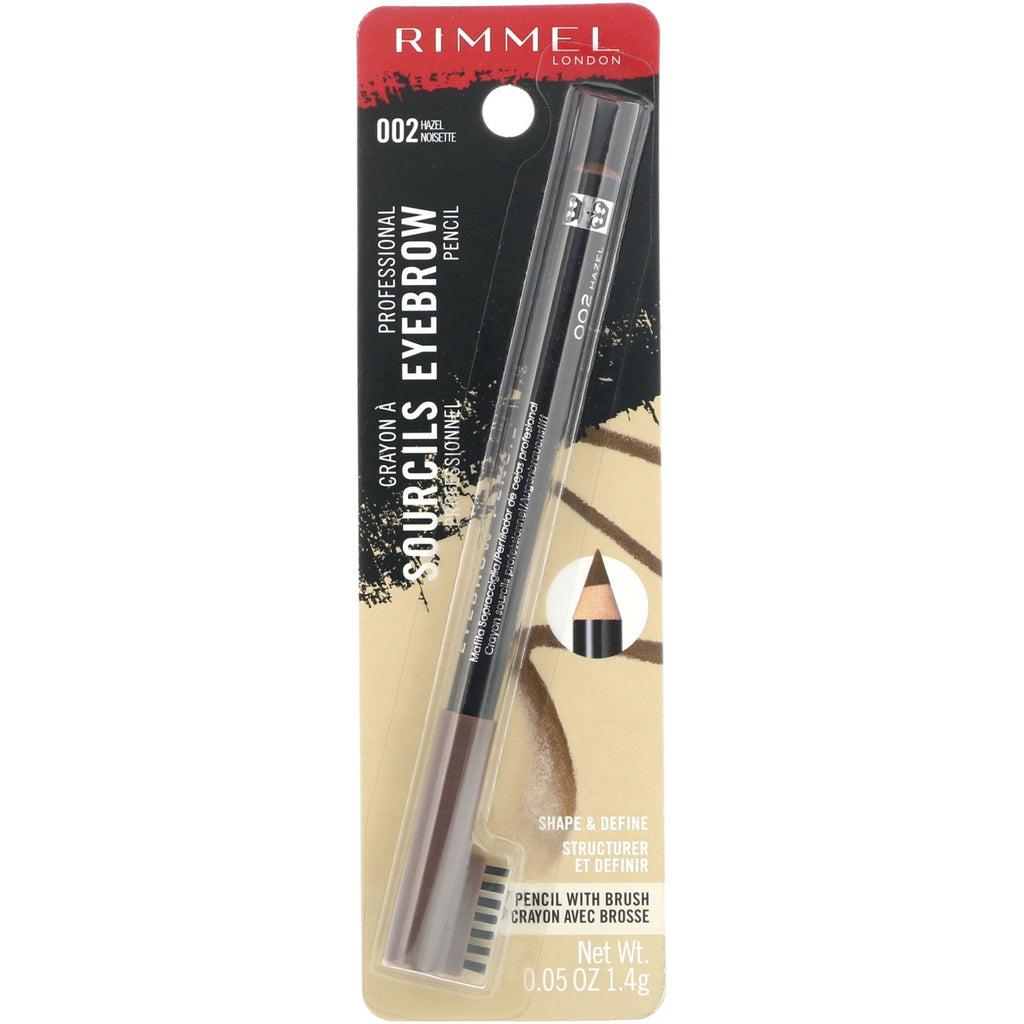 Rimmel London, professionel øjenbrynsblyant, 002 Hazel, 0,05 oz (1,4 g)