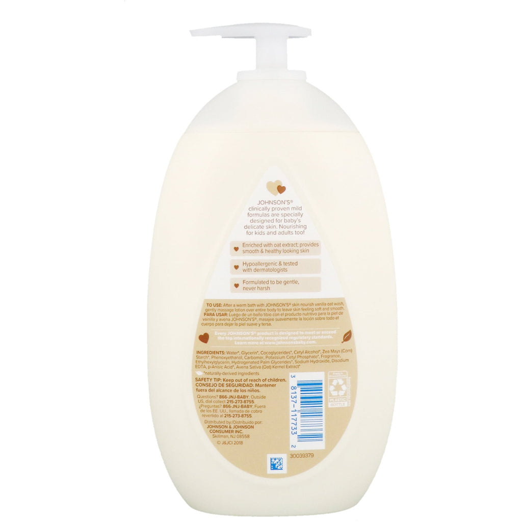 Johnson &amp; Johnson, Skin Nourish, Vanilla Oat Lotion, 16,9 fl oz (500 ml)