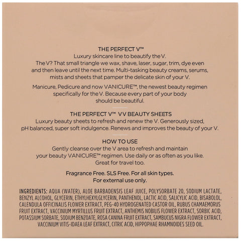 The Perfect V, VV Beauty Sheets, 14 ark, 0,063 fl oz (1,92 ml)