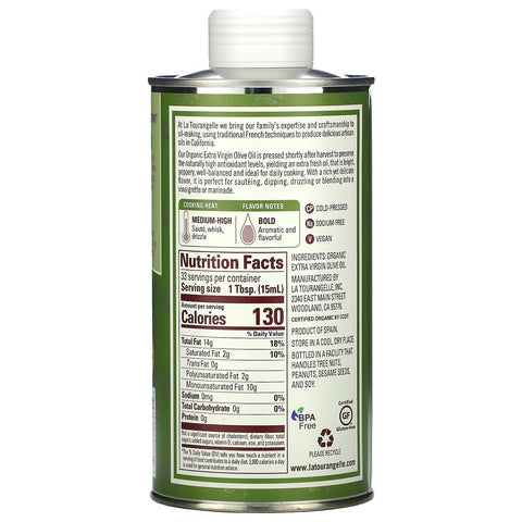 La Tourangelle, Aceite de oliva virgen extra, 500 ml (16,9 oz. líq.)