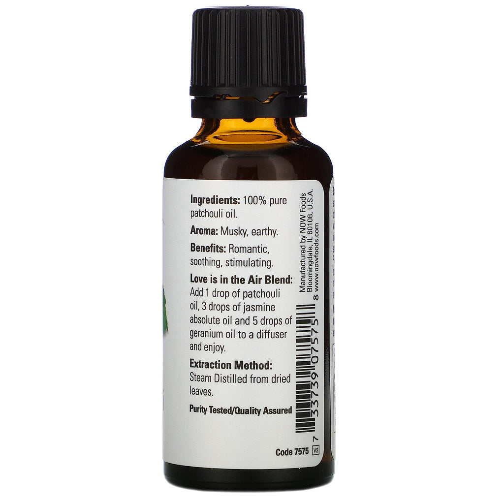 Now Foods, æteriske olier, Patchouli, 1 fl oz (30 ml)