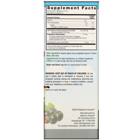 Nature's Answer, Sambucus Kid's Formula, 4.000 mg, 4 fl oz (120 ml)