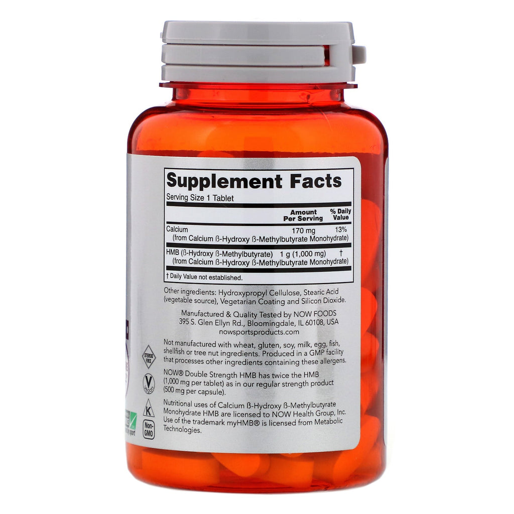Nu fødevarer, sport, HMB, dobbelt styrke, 1.000 mg, 90 tabletter