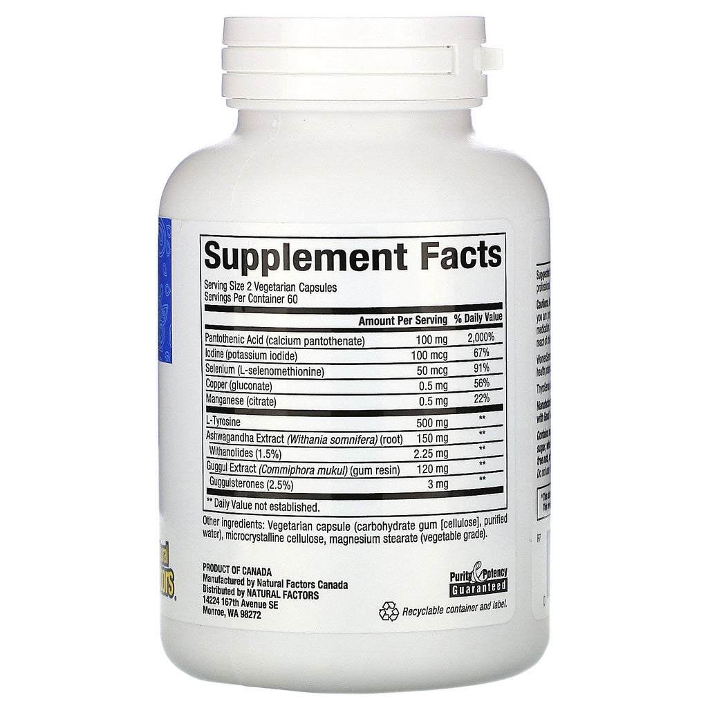 Naturlige faktorer, WomenSense, ThyroSense, Thyroid Formula, 120 vegetariske kapsler