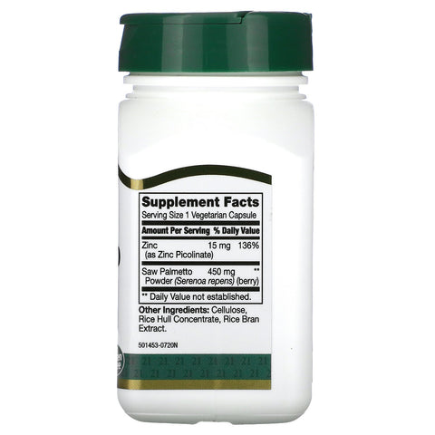 21st Century, Savpalme, 450 mg, 60 vegetariske kapsler