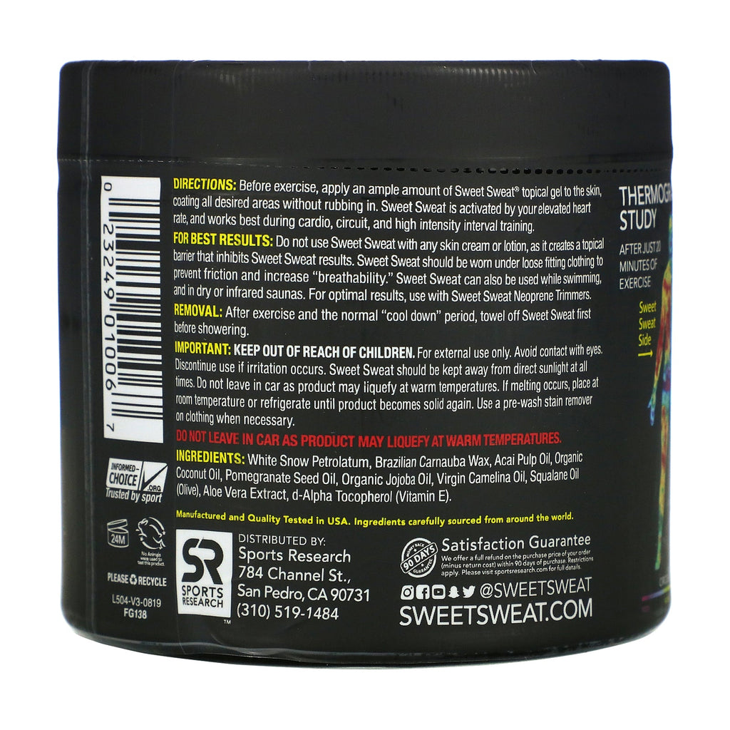 Sportsforskning, Sweet Sweat Workout Enhancer, uparfumeret, 13,5 oz (383 g)