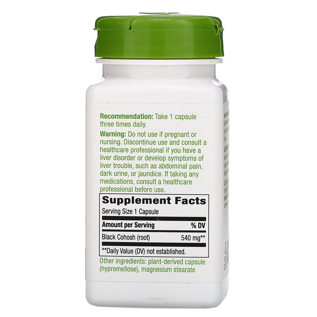 Nature's Way, Black Cohosh Root, 540 mg, 100 veganske kapsler