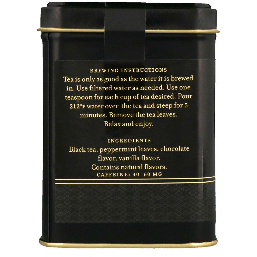 Harney &amp; Sons, sort te, chokolademynte, 4 oz