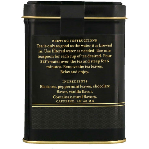 Harney & Sons, sort te, chokolademynte, 4 oz