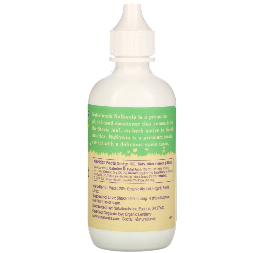 NuNaturals, NuStevia, klart ekstrakt, 4 fl oz (118 ml)