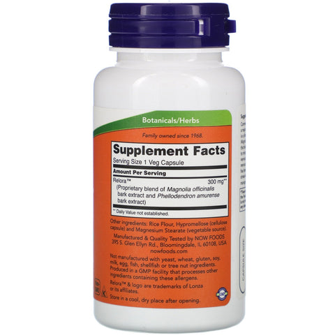 Now Foods, Relora, 300 mg, 60 vegetabilske kapsler