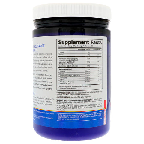 Gaspari Nutrition, Aminolast, Recovery & Endurance BCAA Superfuel, Strawberry Kiwi, 14,8 oz (420 g)