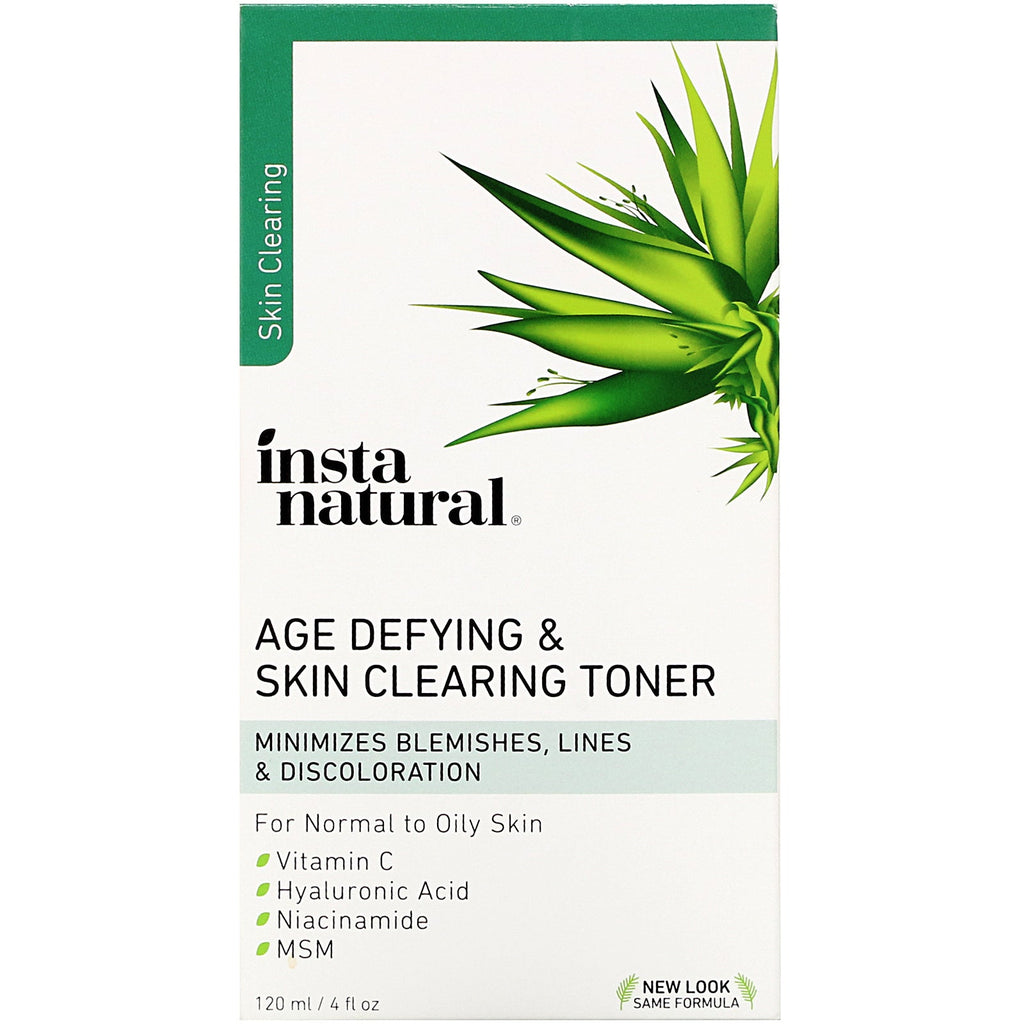 InstaNatural, Alder-Trotsende &amp; Skin Clearing Toner, 4 fl oz (120 ml)