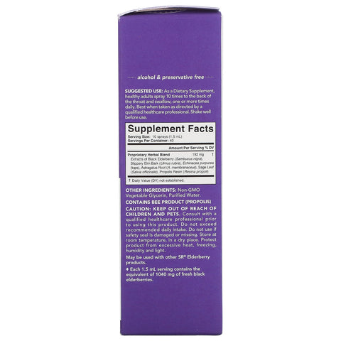 Sportsforskning, flydende hyldebær Sambucus Complex Spray, 1.040 mg, 2 fl oz (60 ml)