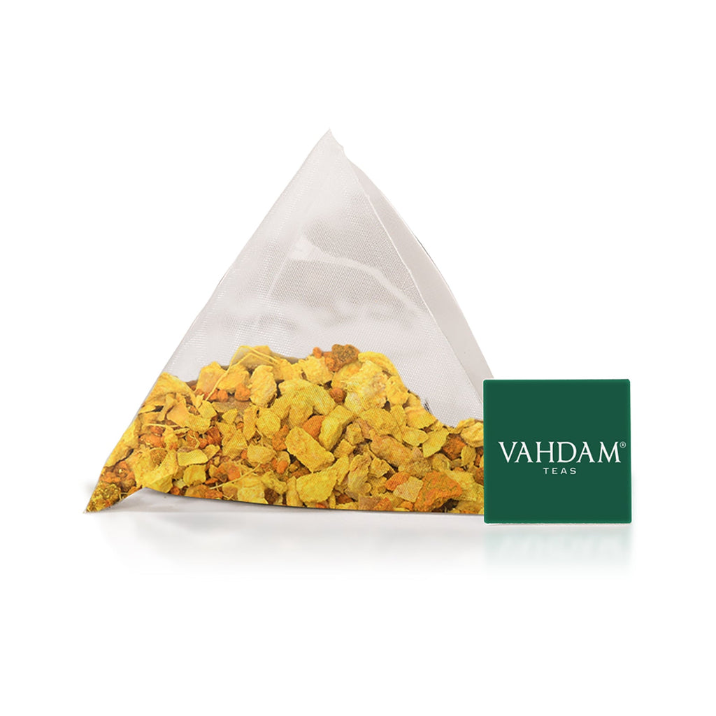 Vahdam te, urtete, gurkemeje ingefær, koffeinfri, 15 infusionsposer, 1,06 oz (30 g)