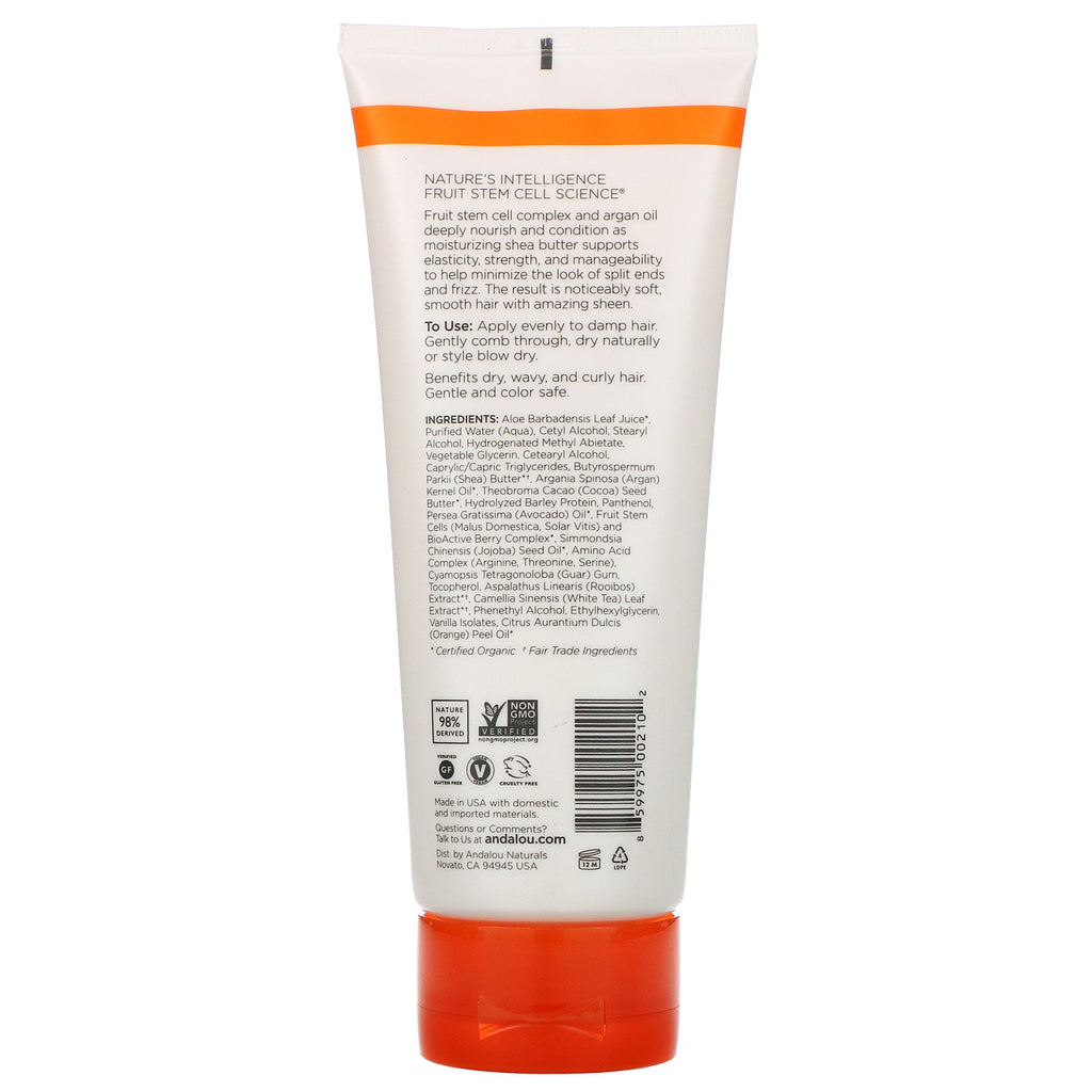 Andalou Naturals, stylingcreme, arganolie og shea, fugtrig, 6,8 fl oz (200 ml)
