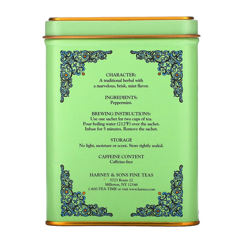 Harney & Sons, HT teblanding, pebermynteurte, koffeinfri, 20 teposer, 1,4 oz (40 g)