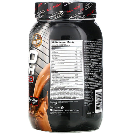 Muscletech, Nitro Tech Ripped, Ultimate Protein + Weight Loss Formula, Chocolate Fudge Brownie, 2 lbs (907 g)