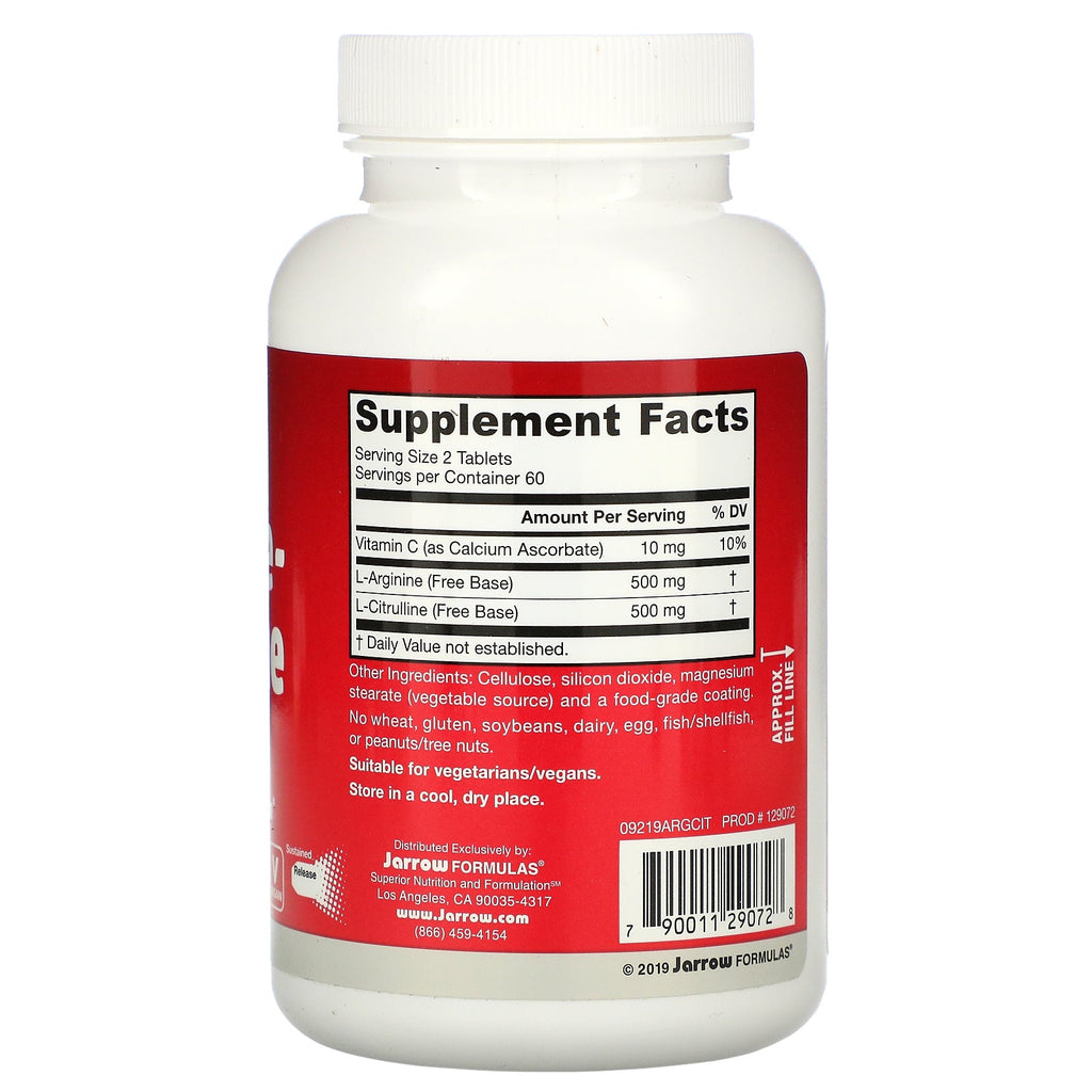 Jarrow Formulas, Arginine-Citrulline Sustain, 120 Tablets