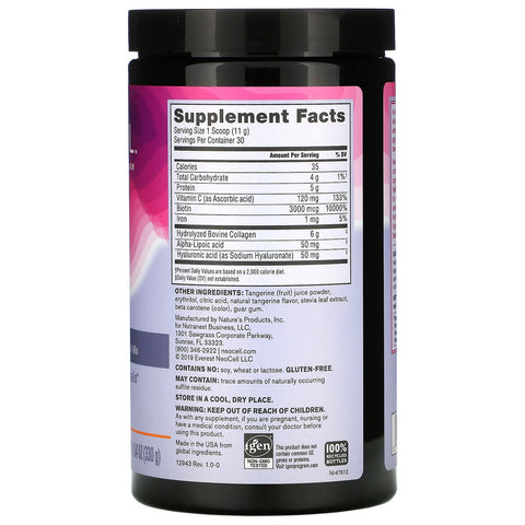 Neocell, Mezcla de bebida de infusión de belleza, mandarina, 330 g (11,64 oz)