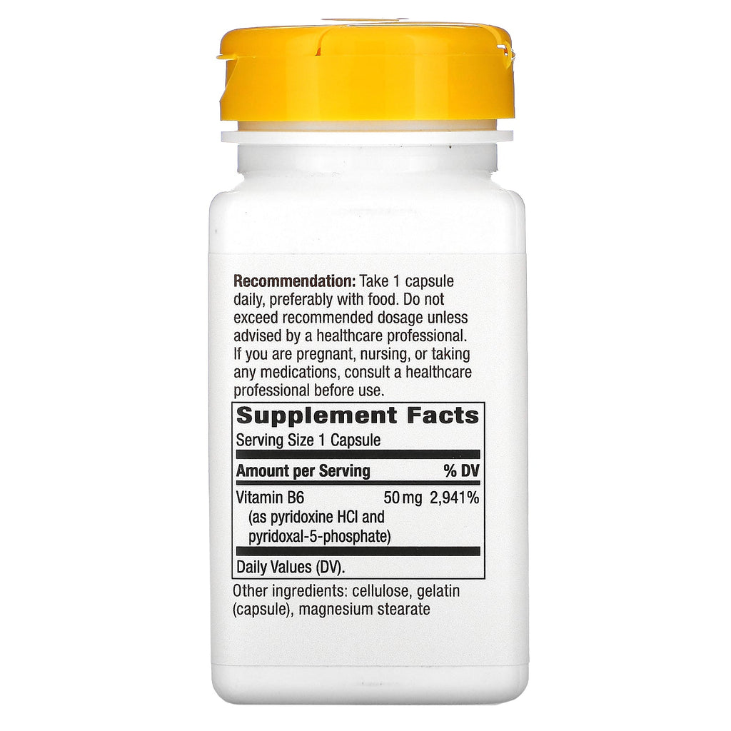 Nature's Way, Vitamin B-6, 50 mg, 100 kapsler