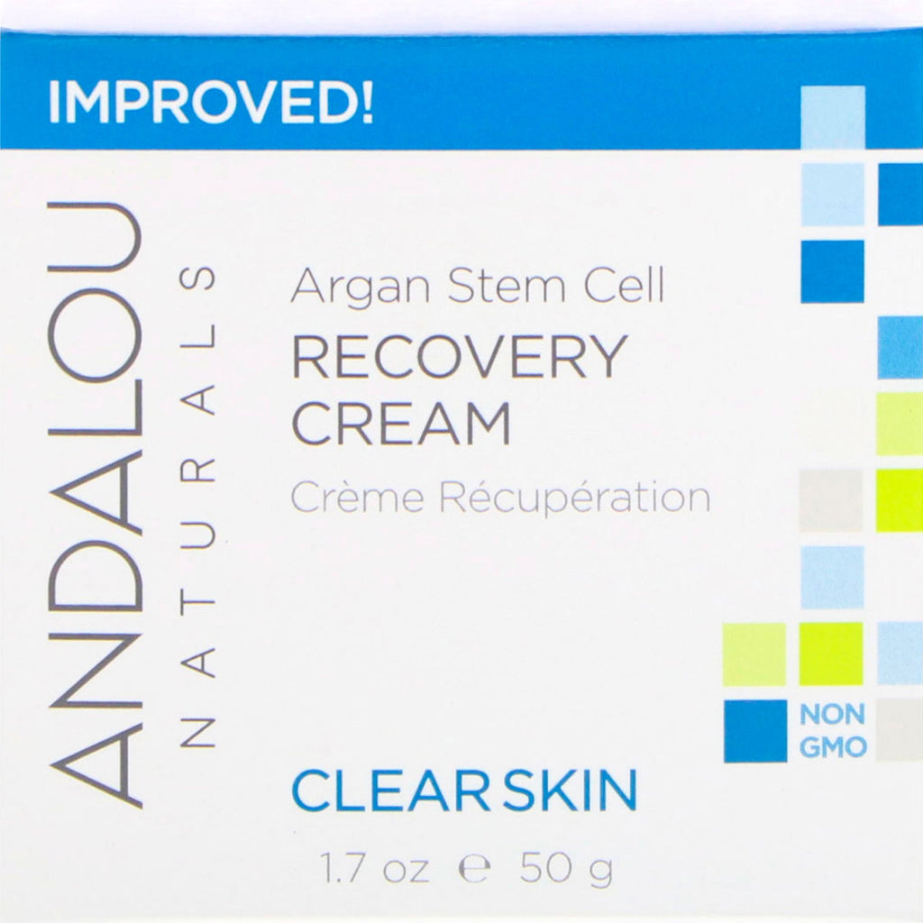 Andalou Naturals, Argan Stem Cell Recovery Cream, Clearer Hud, 1,7 fl oz (50 ml)