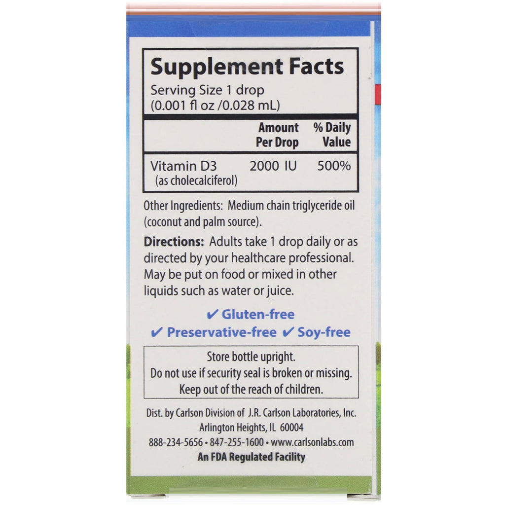 Carlson Labs, Super Daily D3, 2.000 IE, 0,35 fl oz (10,3 ml)