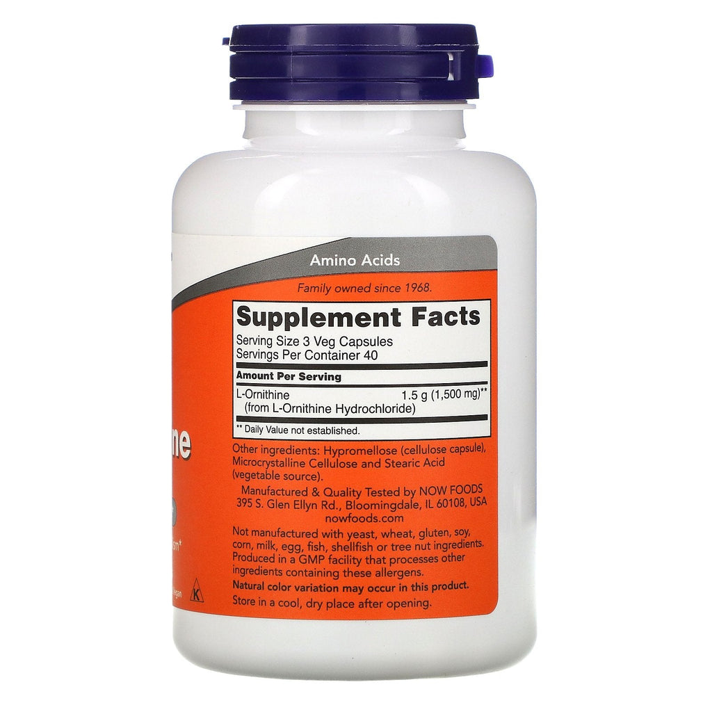 Now Foods, L-Ornithine, 500 mg, 120 Veg Capsules
