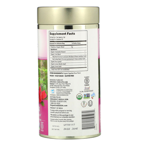Indien, Tulsi Sweet Rose, Koffeinfri, 3,5 oz (100 g)