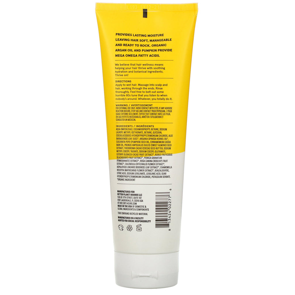 Acure, Ultra Hydrating Shampoo, Argan Oil &amp; Pumpkin, 8 fl oz (236,5 ml)