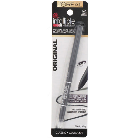 L'Oreal, ufejlbarlig mekanisk eyeliner, 521 skifer, 0,008 oz (240 mg)