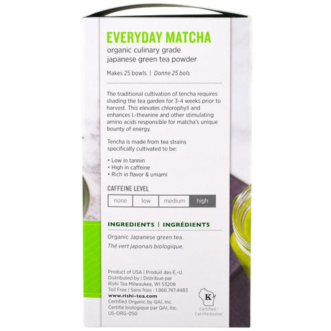 Rishi-te, Everyday Matcha-pulver, 1,76 oz (50 g)