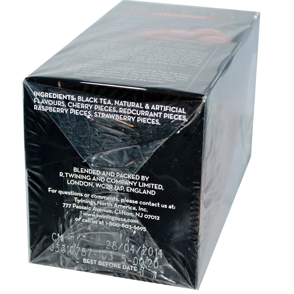 Twinings, Premium sort te, blandet bær, 20 teposer, 1,41 oz (40 g)
