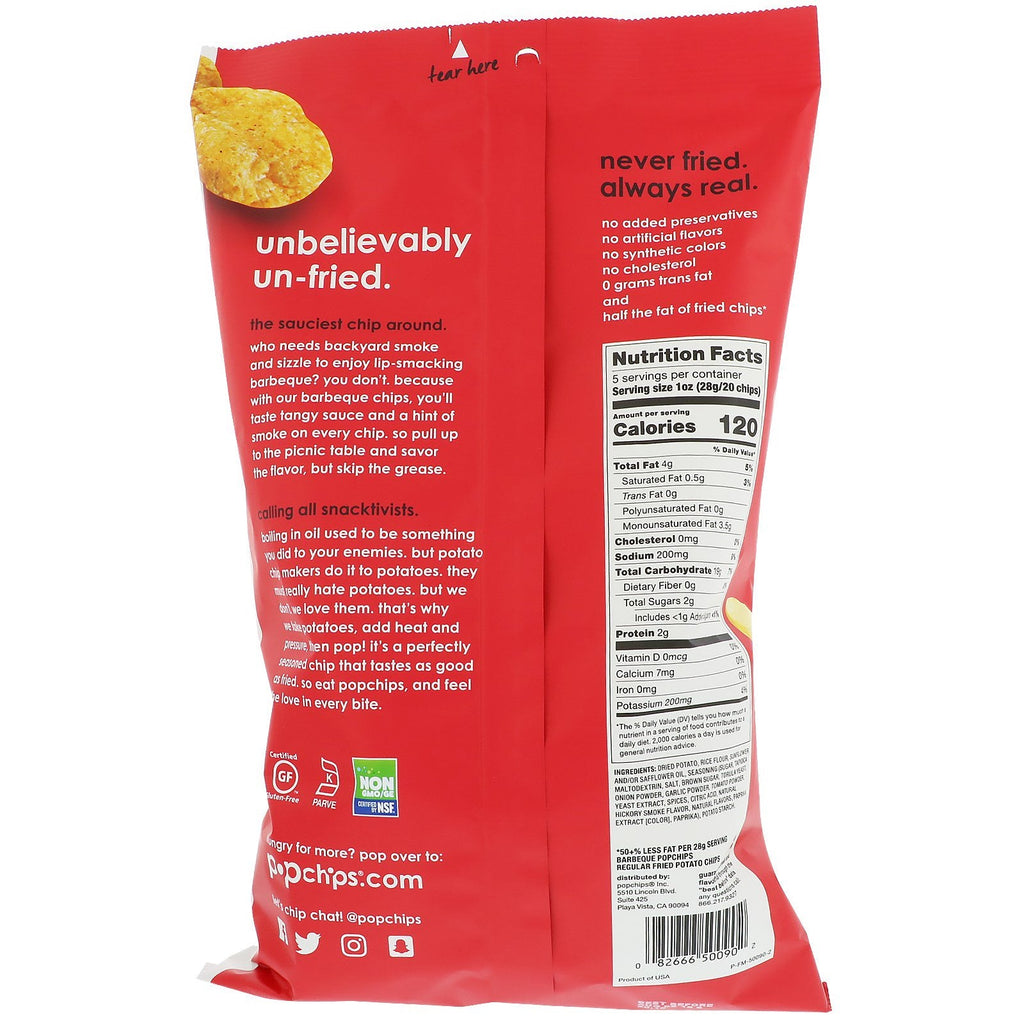 Popchips, kartoffelchips, grill, 5 oz (142 g)