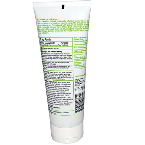Alba Botanica, Acne Dote, exfoliante facial y corporal, sin aceite, 8 oz (227 g)