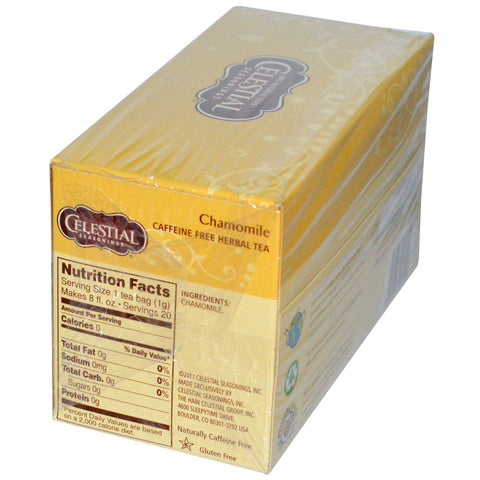 Himmelske krydderier, urtete, koffeinfri, kamille, 20 teposer, 0,9 oz (25 g)