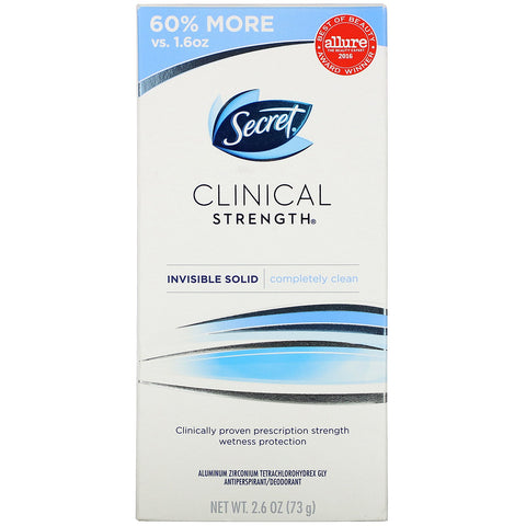 Hemmelig deodorant med klinisk styrke, fuldstændig ren, 2,6 oz (73 g)