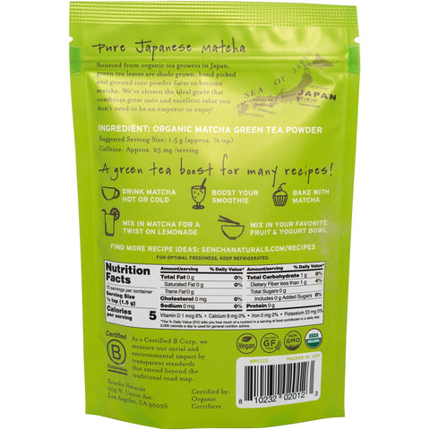 Sencha Naturals, Matcha, grøn tepulver, japansk hverdagskvalitet, 4 oz (113 g)