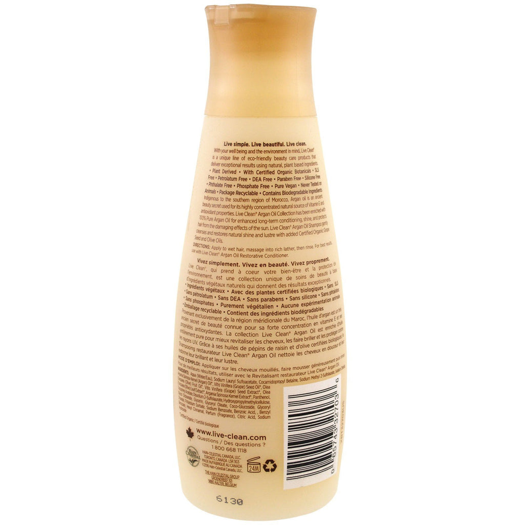 Levende ren, genoprettende shampoo, arganolie, 12 fl oz (350 ml)