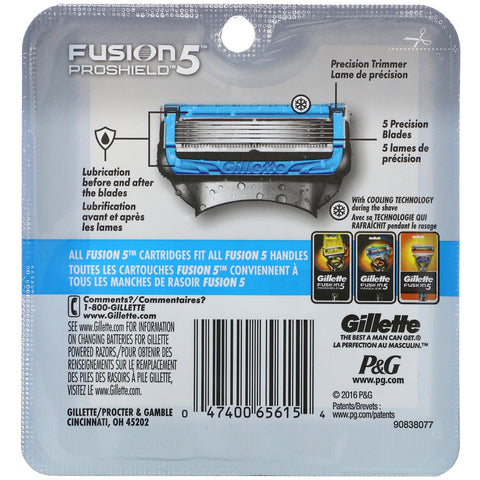 Gillette, Fusion5 Proshield, Chill, 4 patroner