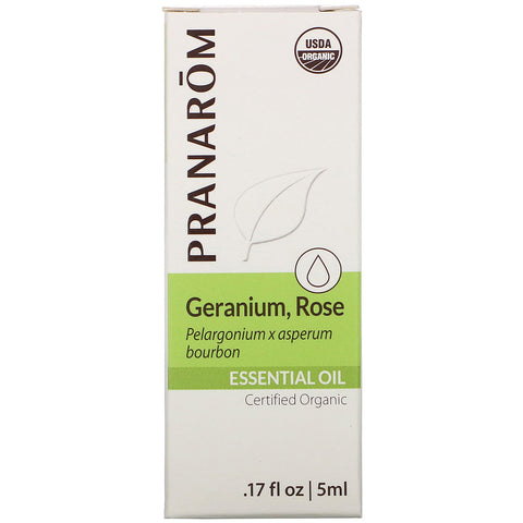 Pranarom, aceite esencial, geranio, rosa, 0,17 fl oz (5 ml)